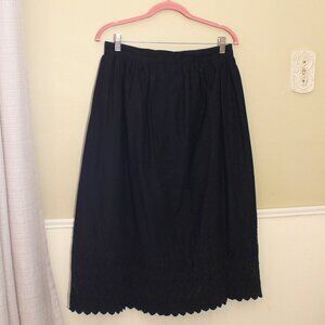 GAP Black Midi Skirt with Scalloped Hem
